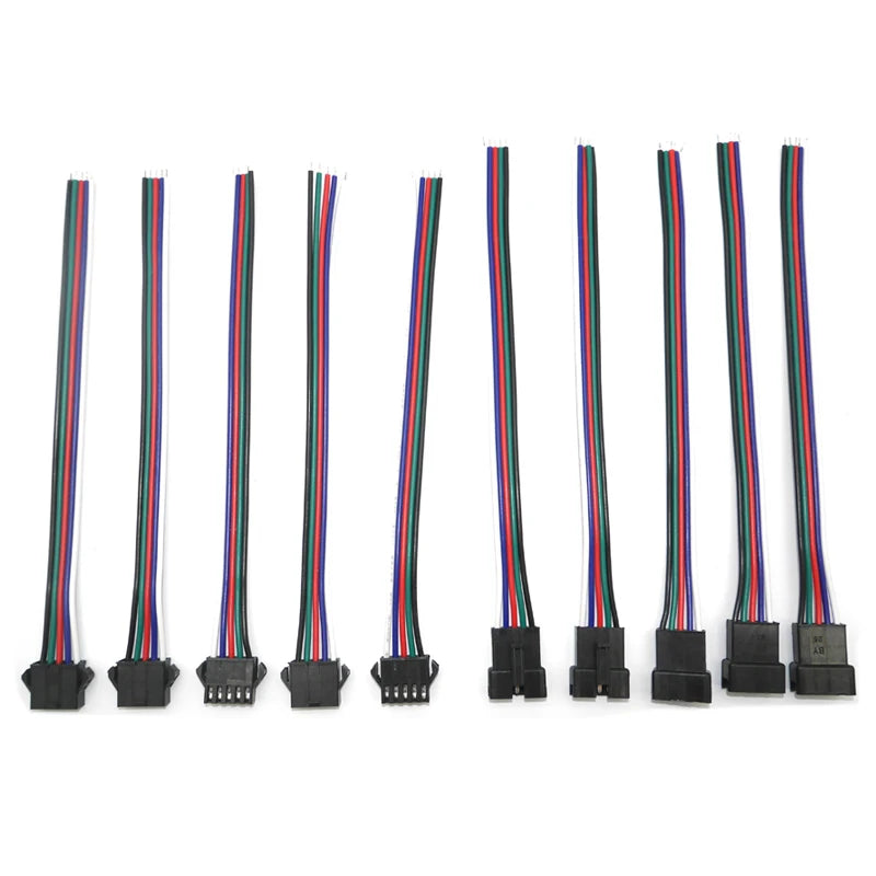 30/50/100pairs 2pin 3pin 4pin 5pin 6pin 15cm JST SM Connector Quick Male/Female Extension Cable For Lamp Driver CCTV Led Strip