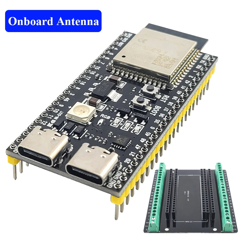 ESP32-S3 Development Board with Expansion Adapter Kit 2.4G Wifi BT Module MCU ESP32-S3WROOM1 N16R8 44Pin Type-C ESP32-S3