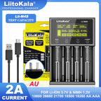 LiitoKala Lii-M4S 5V EU AU UK US Plug Battery Charger For 3.7V 18650 26650 21700 14500 18350 17500 1.2V AA AAA A C