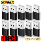 NNBILI 10Pack USB to USB C Adapter USBC Female to USB Male Super Fast Charging and OTG Converter For iPhone Xiaomi Huawei Laptop