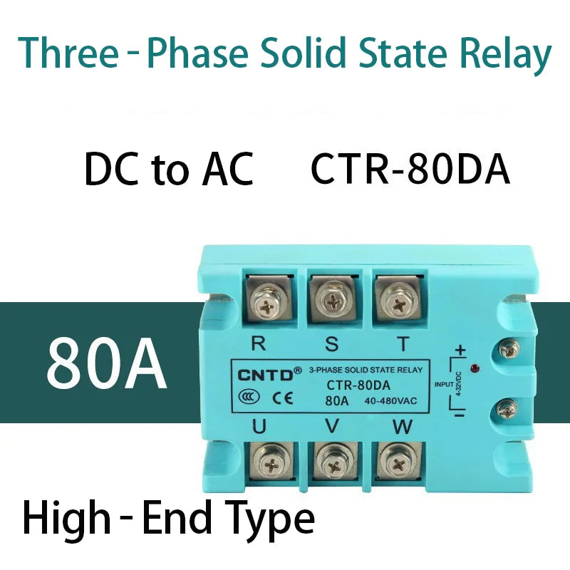 CNTD 3‑Phase Solid State Relay CTRE‑DA Series DC Control AC 10‑120A Industrial SSR Module 4‑32VDC Input 40‑480VAC Output