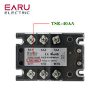 TSR  SSR-10AA 25A 40A 60A 80A Three Phase SSR Solid State Relay AC Control AC 480V 70-280V Input Aluminum Radiator Heat Sink