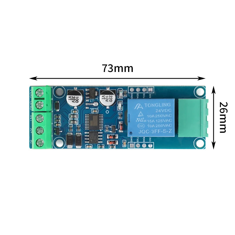 Modbus RTU 1 2 4 8 Channel Way relay module 5V 12V 24V Switching Switch Input/output RS485/TTL Communication