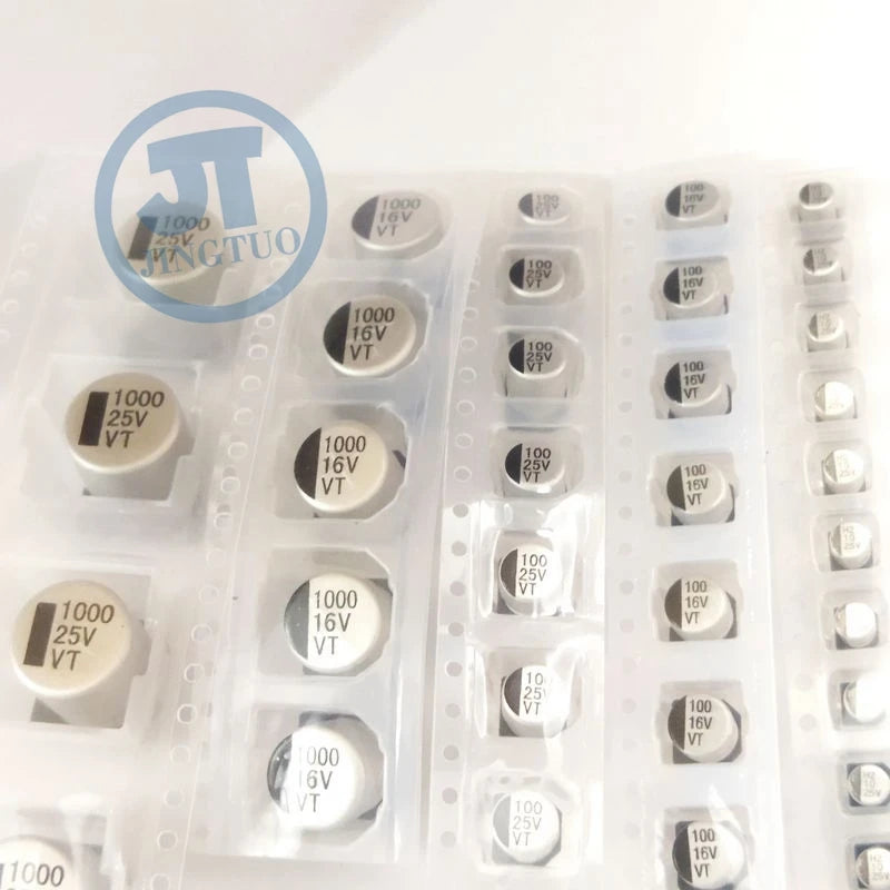SMD Chip Electrolytic Capacitor 6.3/10/16/25/35/50V 2.2/3.3/4.7/10/22/33/47/100/220/330/470uF/1000MFD