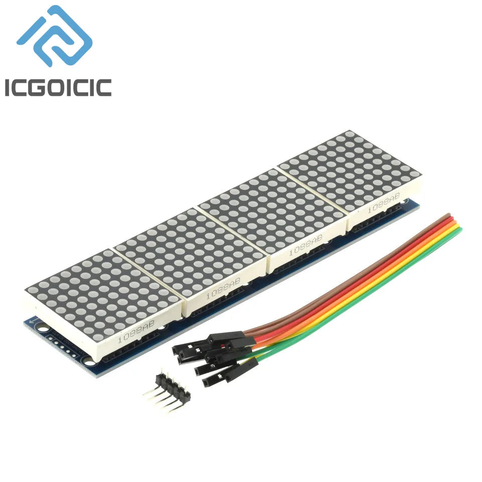 MAX7219 Dot Matrix Module For Arduino Microcontroller 4 In One Display with 5P Line 