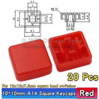 20 Pcs Tactile Pushbutton Switch 12*12*7.3MM Micro Switch Pushbutton A14 A24 Pushbutton Cover 12x12x7.3MM Square Head Pushbutton