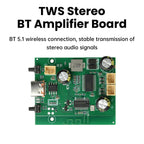 DC 5V/3.7V TWS Stereo BT Amplifier Board 2*10W Dual Channel Adjustable Rechargeable Bluetooth Amplifier Board