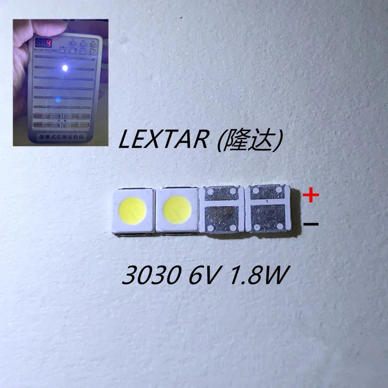 100pcs 3030 Backlight High Power LED DOUBLE CHIPS 1w 1.5W 2w 3V-3.6V 6v lextar JUFEI AOT Cool white PT30A66 TV