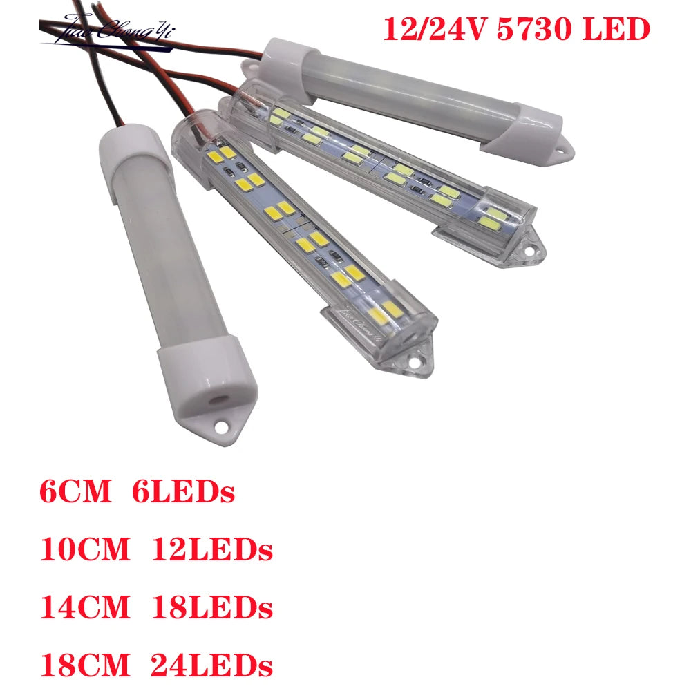 DC5V 12V/24V LED Light Strip  10cm 12LEDs 6LEDs Hard Rigid Tube Bar Lamp IP30 5730-led bead Lights Strips For DIY