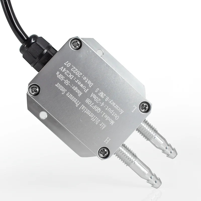 All Metal Differential Pressure Sensor Tools Air Wind Pressure Differential Transmitter 4-20mA Output -10Kpa ~ 10Kpa