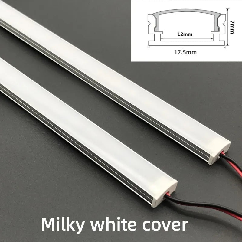 1-10 PCS LED Rigid Strip DC12V 50CM 20 Inch SMD5730 36LEDs U/V-Shaped Flat LED Aluminum Channel Rigid Strip for Indoor Lighting