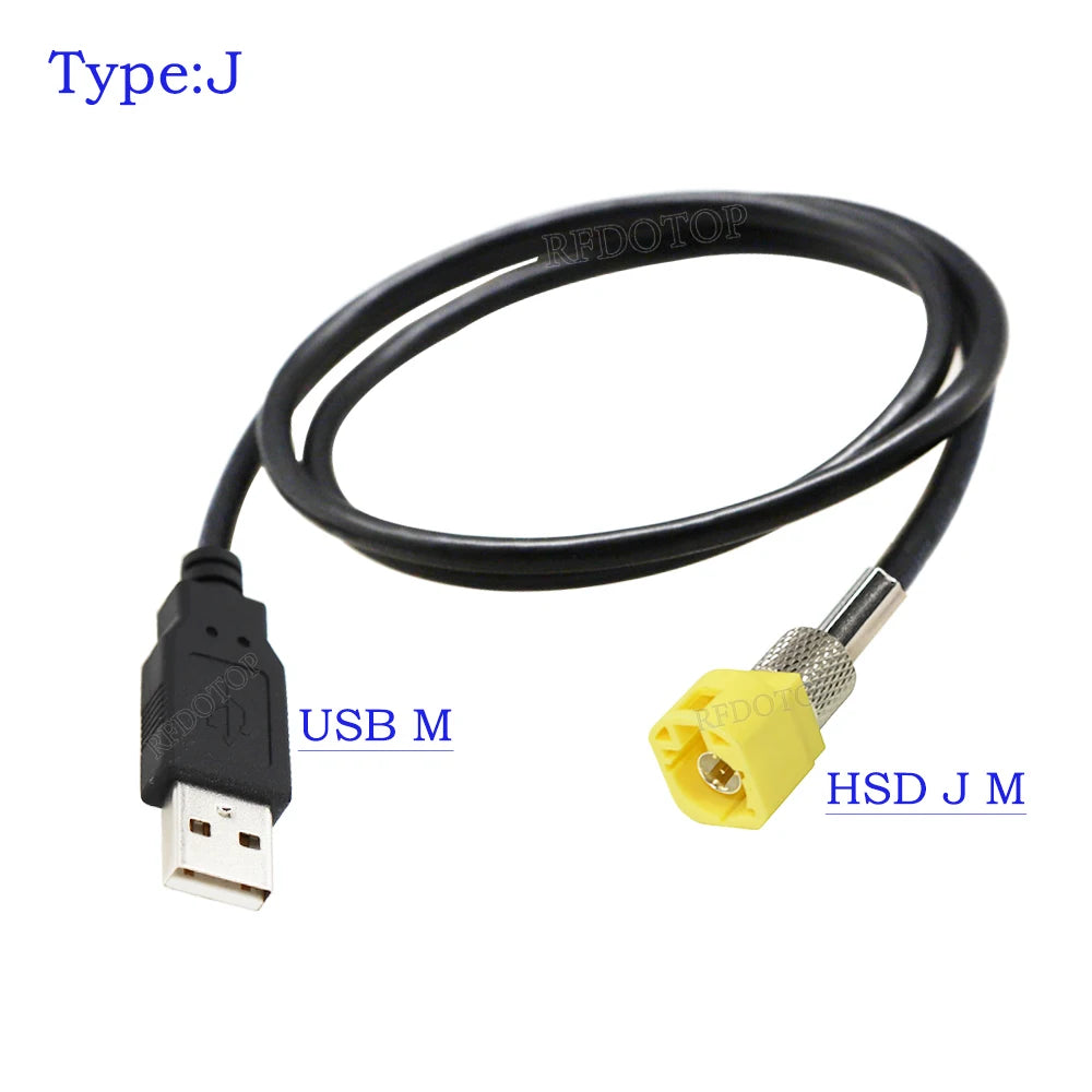 USB Male to 4Pin HSD Code A/B/C/D/G/H/J/K/Z Male Connector LVDS Cable Car Head Unit Control Screen RCC NAC Cable HSD to USB