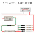 LED Strip Mini TTL Signal Amplifier Repeater 1 TO 2/4/8 For WS2812B WS2811 SK6812 3Pin RGB Addressable Pixel Light Module 5-24V