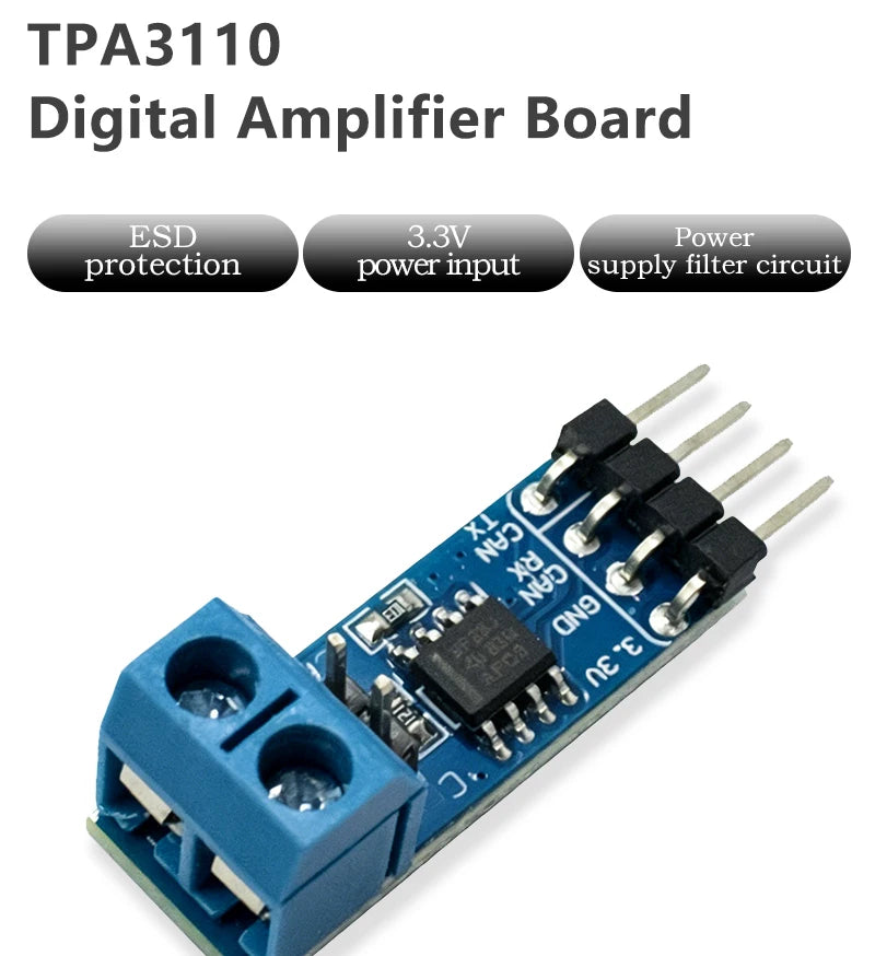 SN65HVD230 CAN Bus Transceiver Module 3.3V Power Supply ESD Protection TTL to CAN Level Conversion Board For Arduino