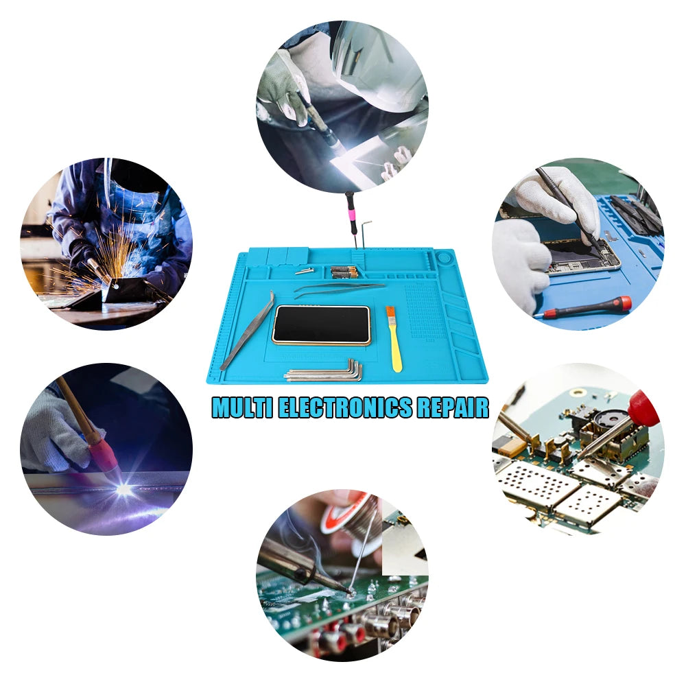 For BGA Soldering Station Silicone Repair Pad Magnetic Heat-Resistant Adsorption Soldering Mat Platform