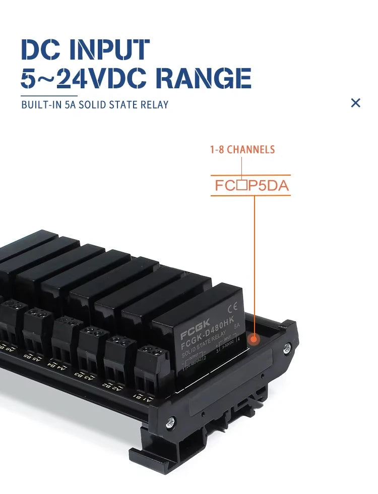 FCGK 1 2 4 6 8 Channel Solid State Relay Module PNP OR NPN Board 5V 12V 24V 32VDC PCB DC TO AC SSR Module