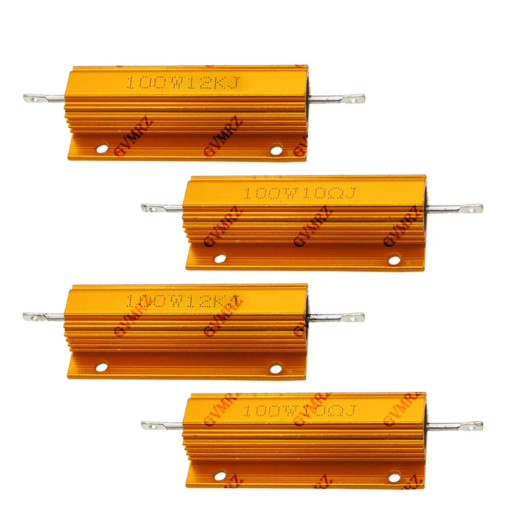 100W 27R 32R 0.01R 0.15R 0.68R Aluminum Housing Power Resistor High Wattage Wirewound Resistor 0.01Ω–150KΩ Assorted Values 2R