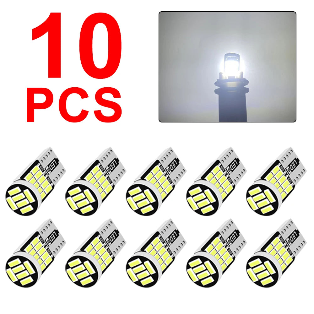 2/4/10/20 PCS T10 W5W LED Bulbs Canbus 12V 4014-26SMD 6500K White Car Interior Dome Reading Door Map Trunk License Plate Lights