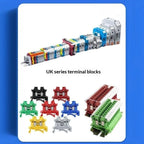 【CCA】10Pcs UK 2.5 Terminal Block UK2.5B Screw Connection Connect Strip 2.5B 2.5mm² Cable Electrical Din Rail Wire Connectors