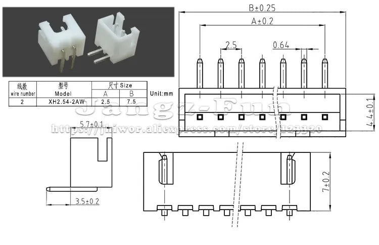 100pcs 2P JST XH 2.54 Plug 2.54mm XH2.54 2 Pin Male Female Housing Header Connectors Electric Cable Electrical Wire Connector