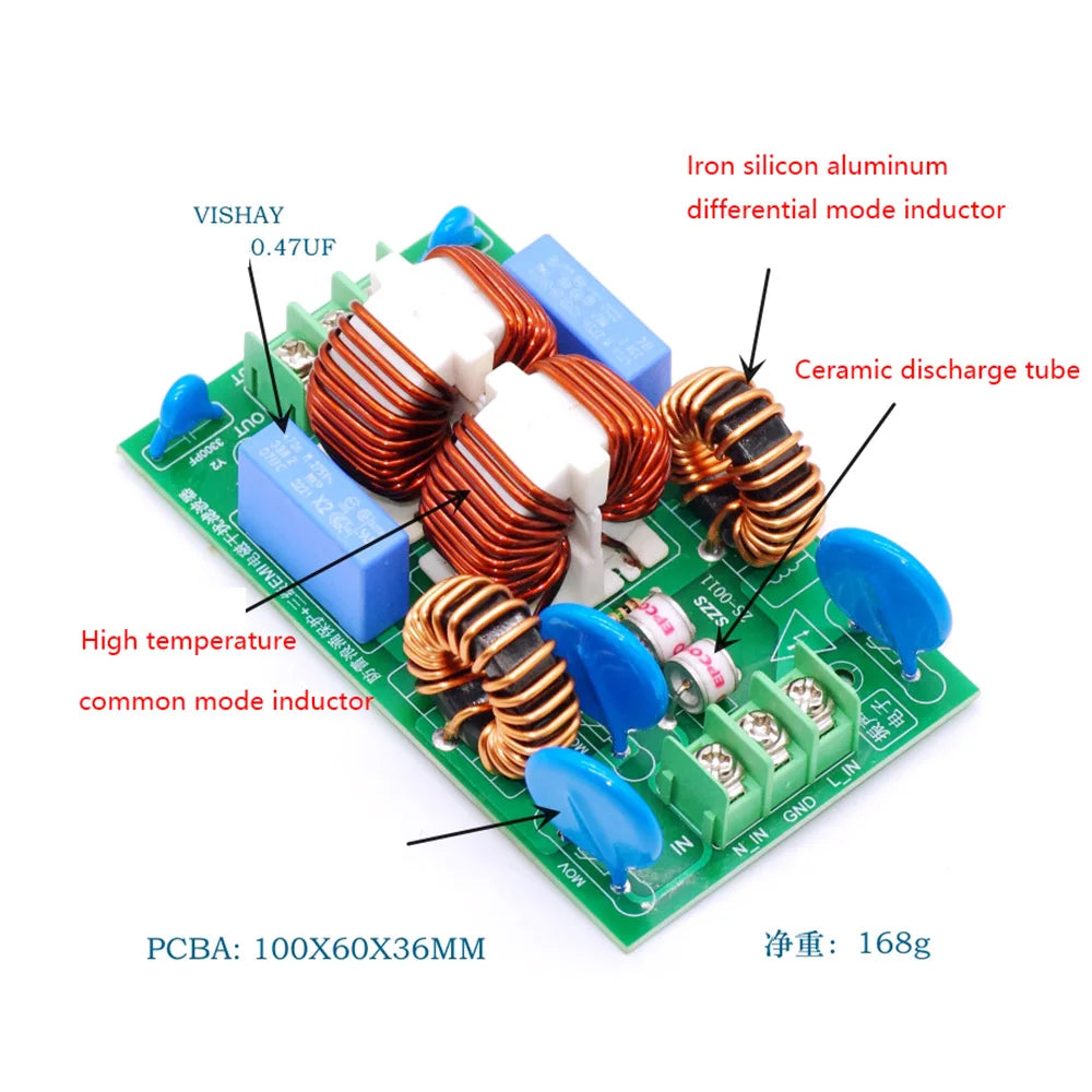 110V 220V AC EMI Filter 15A 20A External Lightning Anti-Interference Power Filtering Board Purifier Amplifier Noise Impurity