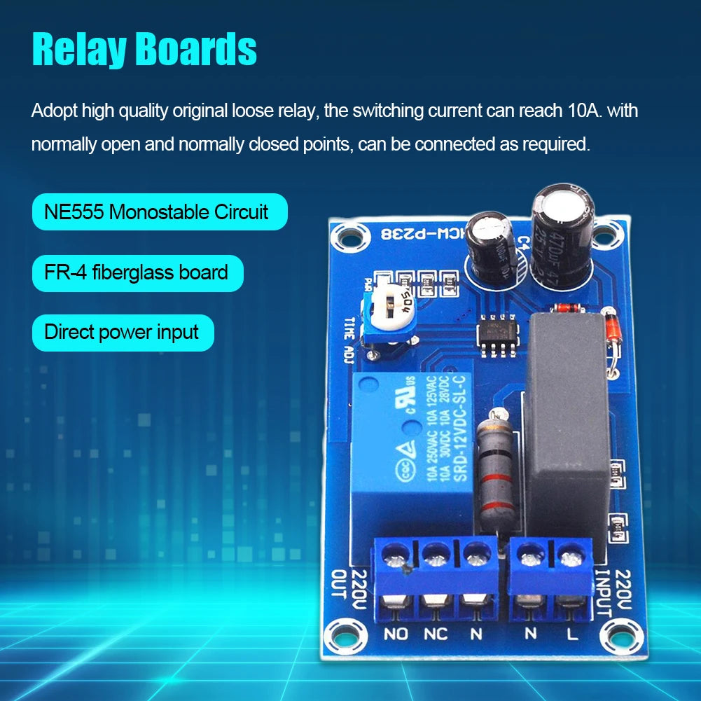 Time Delay Relay Module Adjustable Switch Relay Module 220V Dropping Resistor Accessories for Corridor Staircase Light