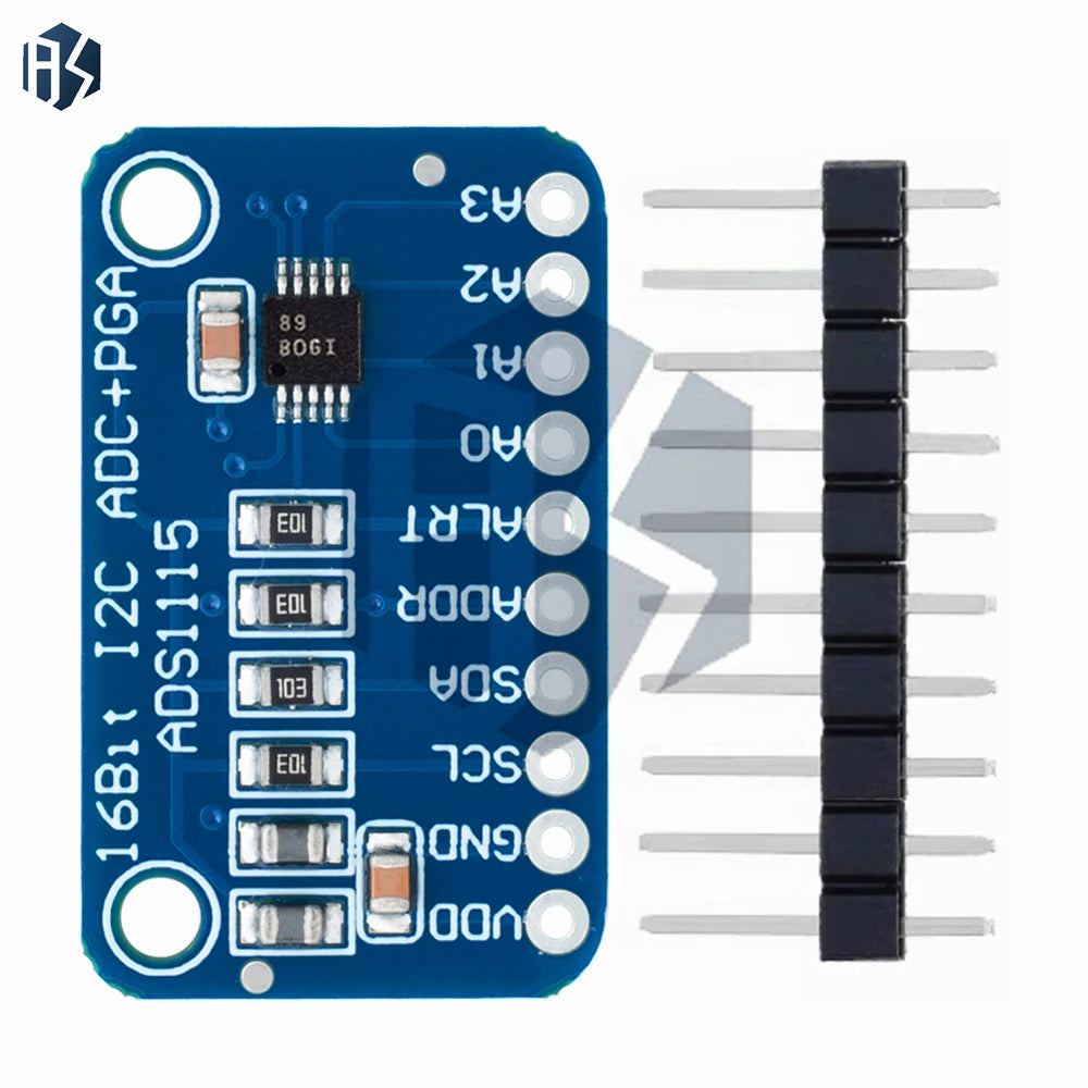 16-Bit ADC Module (ADS1115/ADS1015): I2C 4-Channel Programmable Gain Amplifier for Arduino & Raspberry Pi Compatible