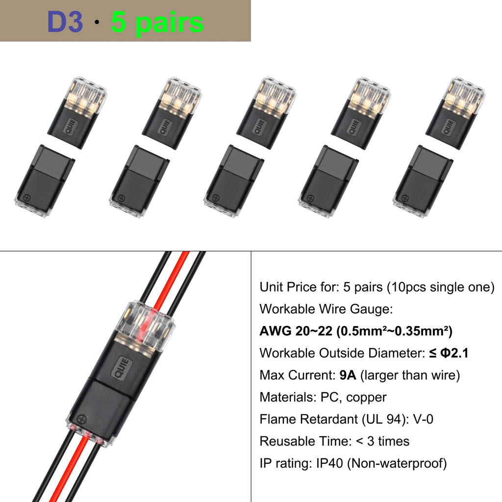 Cable Terminal Electric Wire Connector Clamp Block Quick Splice Scotch Lock Crimp for LED Car Wiring Joint Kit Tool Accessories