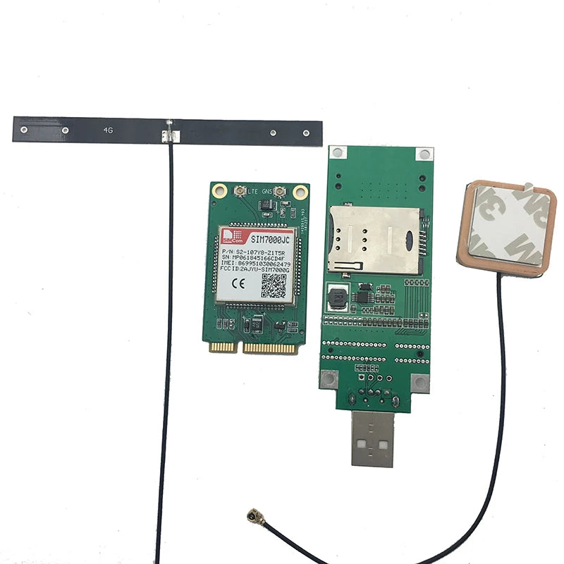 SIMCOM SIM7000G SIM7000E SIM7000A SIM7000C SIM7000JC Mini Pcie + PCIE to USB Adapter+ GPS Antenna +PCB Antenna