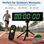 Gym Timer Clock for Home Fitness with Timer Button Large Digital Stopwatch Countdown Clock 12/24H Digital Wall Clock