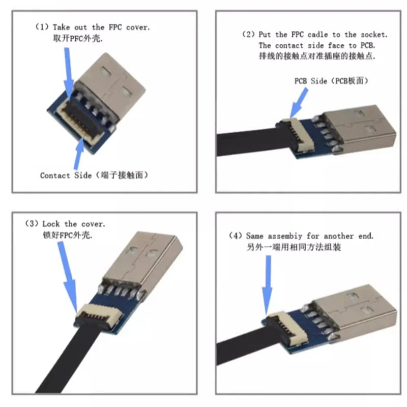 FFC Mini Micro USB Extension Type-C Ribbon Cable 90 FPV Slim Flat Soft Flexible FPC charge FPV Brushless Handheld Gimbal Monitor