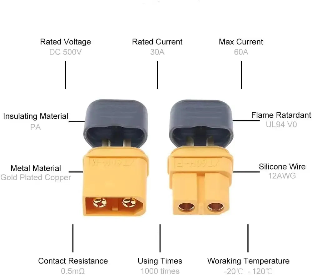 1-10PCS Male & Female Connector XT60 XT90 Plugs Wire Cable Connectors Adapter with Sheath Housing for RC Battery Car Airplane