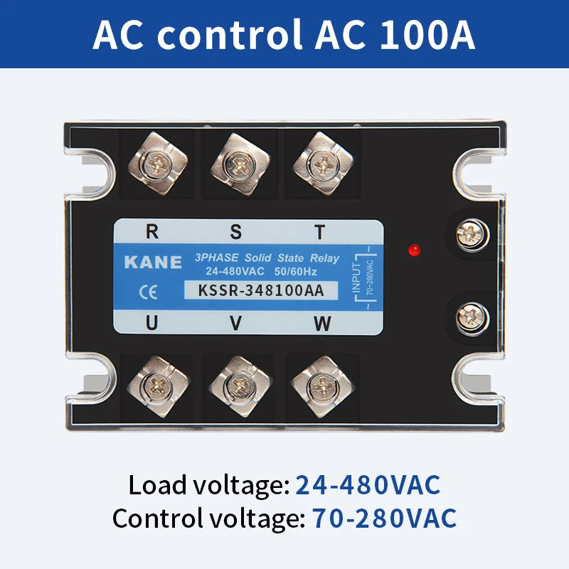 SYTH DC-AC 3-32V AC-AC 70-280V Three Phase SSR Solid State Relay 3P SSR Module 10A 25A 40A 60A 80A 100A 120A