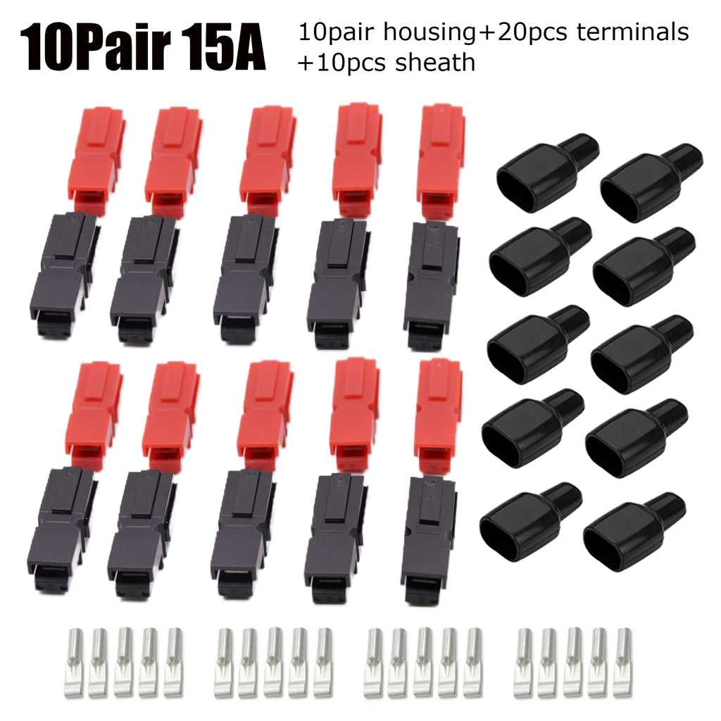 10/20 Pair 15A/30A/45A Amp Plug 600V Compatible For Powerpole Connector With Rubber Dust Cover Sleeves For Electric Equipments