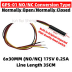 Plastic Reed Contact Switch GPS-01 6*30MM 3Line Normally Open Normally Closed NO/NC Conversion Magnetic Control Induction Sensor