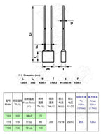 SELTE 115C 136C 250V 10A 15A 16A Square Temperature Fuses Thermal Fuses ThermostatThermal Protector