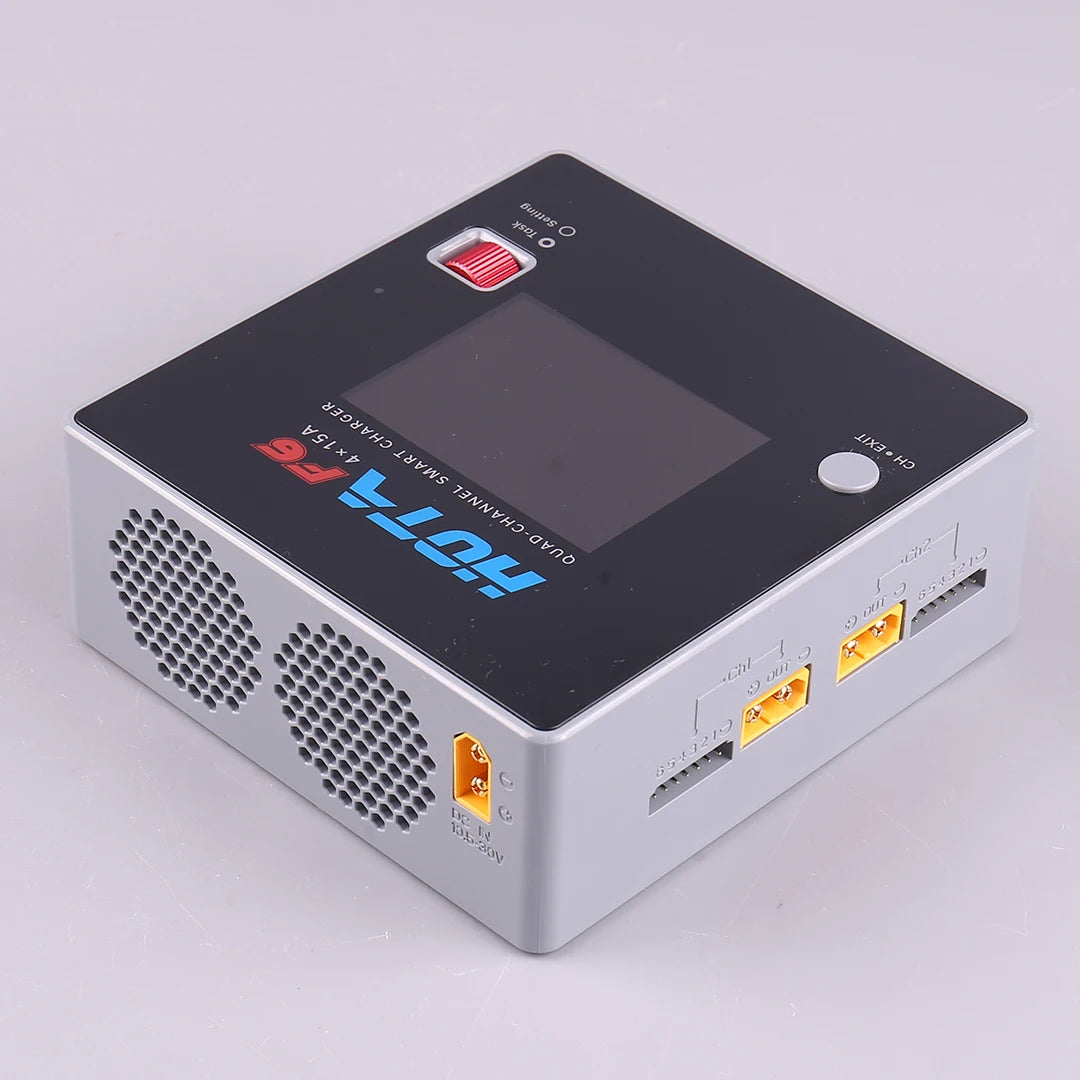 HOTA F6 QUAD-CHANNEL SMART Charger DC1000W 4*15A for Lipo LiIon NiMH Lipo Battery Balance Charger Discharger with USB 45W Type-C