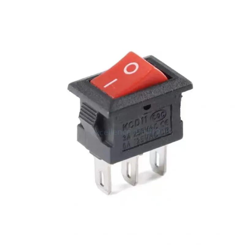 5/10PCS KCD11 Rocker Switch 10*15mm Mini Push Button Switch ON-OFF / ON-OFF-ON 2 Pins / 3 Pins 3A 250VAC / 6A 125VAC 10x15mm