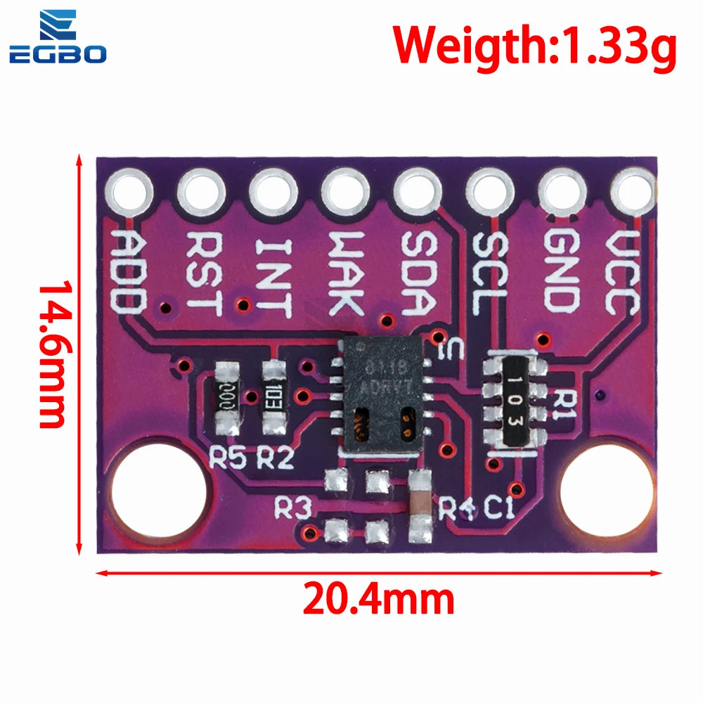 1~3PCS Gas Sensor Carbon Dioxide Detection Sensor Module CCS811 CO2 eCO2 TVOC Air Quality Detecting I2C Output CJMCU-811 EGBO