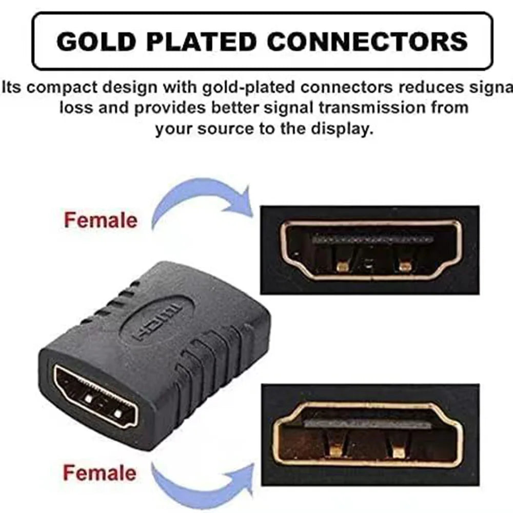 HDMI Female to Female Connector HDMI Extension Cable High-Definition Connector Version 1.4 Computer Video HDMI Straight Connecto