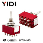 6A 125VAC Mini 6mm Toggle Switch MTS 102 103 202 203 302 303 402 403 on off SPDT DPDT on off on 3PDT Switch with Waterproof Cap