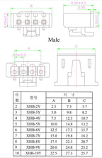 5/10pairs XHB2.54mm TJC3B Male Female wt Latch Air Docking 2P/3/4/5/6/7/8Pin Plug Socket 20cm 26AWG Wire Cable Connector