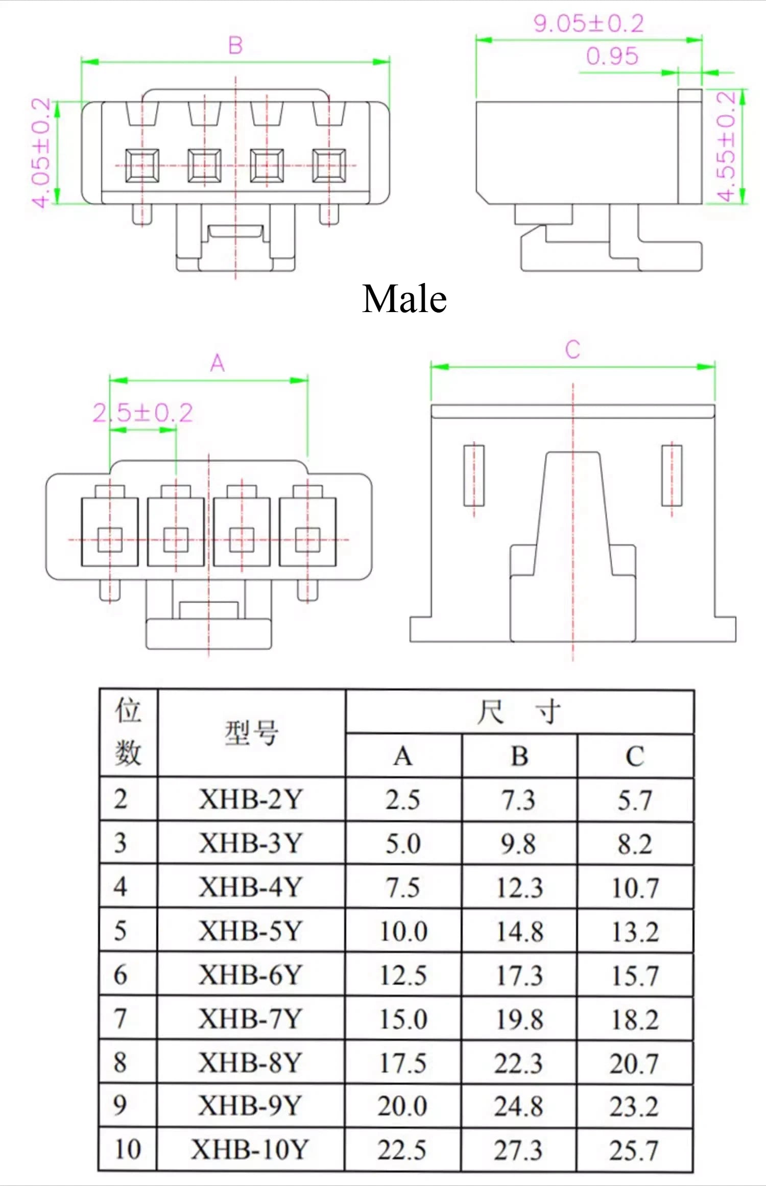 5/10pairs XHB2.54mm TJC3B Male Female wt Latch Air Docking 2P/3/4/5/6/7/8Pin Plug Socket 20cm 26AWG Wire Cable Connector