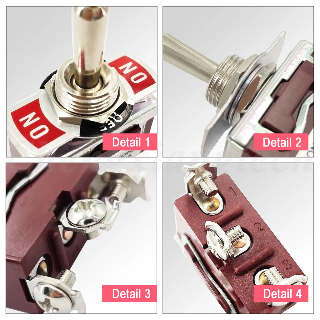 12V 3 Positions Toggle Rocker Switch ON OFF ON 2 Positions ON-ON 250VAC15A 125VAC 20A for Boat Yacht Pilot Automative Instrument