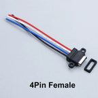 YanXi 2/5/10PCS 2Pin 4Pin Type-C Waterproof Female Connector Fast Charger Charging Interface USB Port Socket With Cable