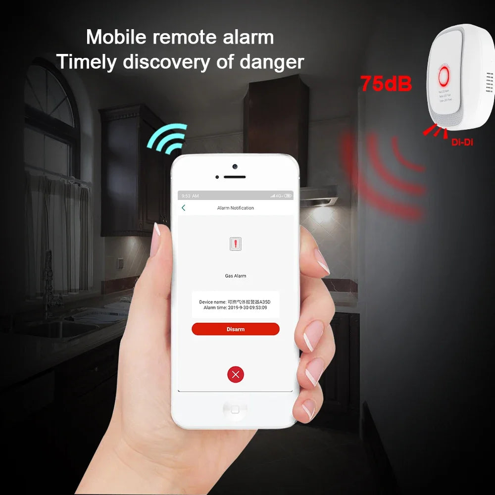 HEIMAN Standard Zigbee Combustible Gas Sensor – Natural Gas & LPG Leak Detector for Smart Home Security Alarm