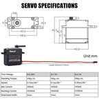 9imod 55kg Waterproof Servo IP67 180/270 Magnetic Sensor High Torque Coreless Digital Servo Full Metal Gear for 1/8 1/10 RC Cars