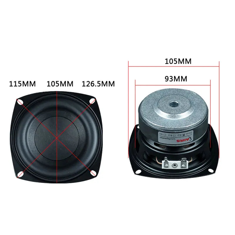 AIYIMA 1Pcs 4 Inch Subwoofer 4 8 Ohm 50W HIFI Woofer Speaker Super Bass Long-Stroke Home Theater Loudspeaker For 2.1 Speakers