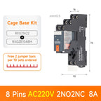 ENMG RXG Slim Power Relay 12A 24VDC/220VAC Coil, DIN Rail Mount Industrial Relay for PLC Control System