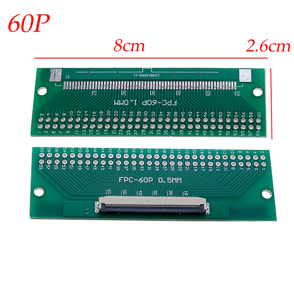 FPC FFC Flexible Cable Adapter Board 0.5mm Pitch Connector SMT to 2.54mm 16P/18P/20P/22P/24P/26P/30P/36P/40P/45P/50P/56P/60P/80P